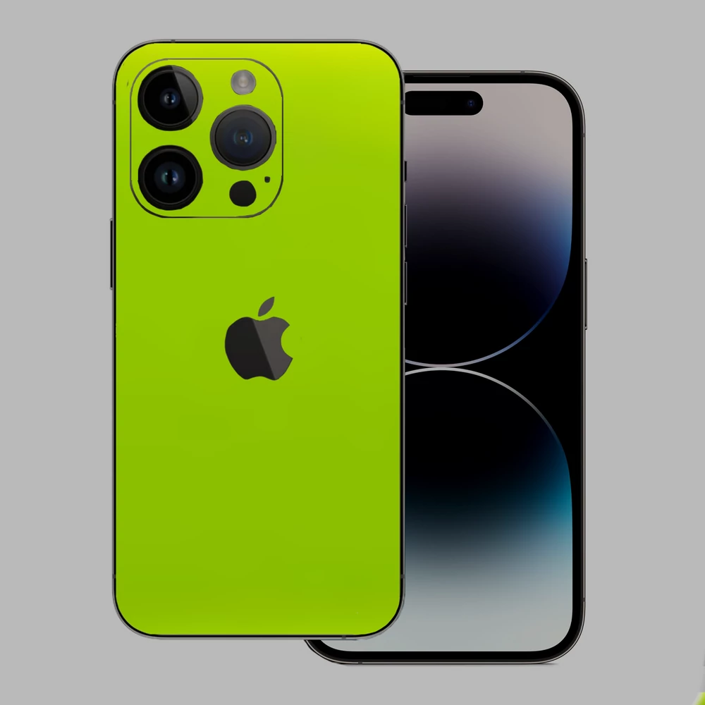 iPhone 14 Pro - Fényes metál lime hátlap fólia