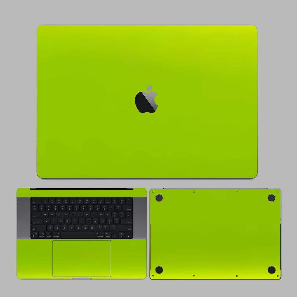 MacBook Pro 13" ( 2019, négy Thunderbolt 3 Port ) - Fényes metál lime hátlap fólia