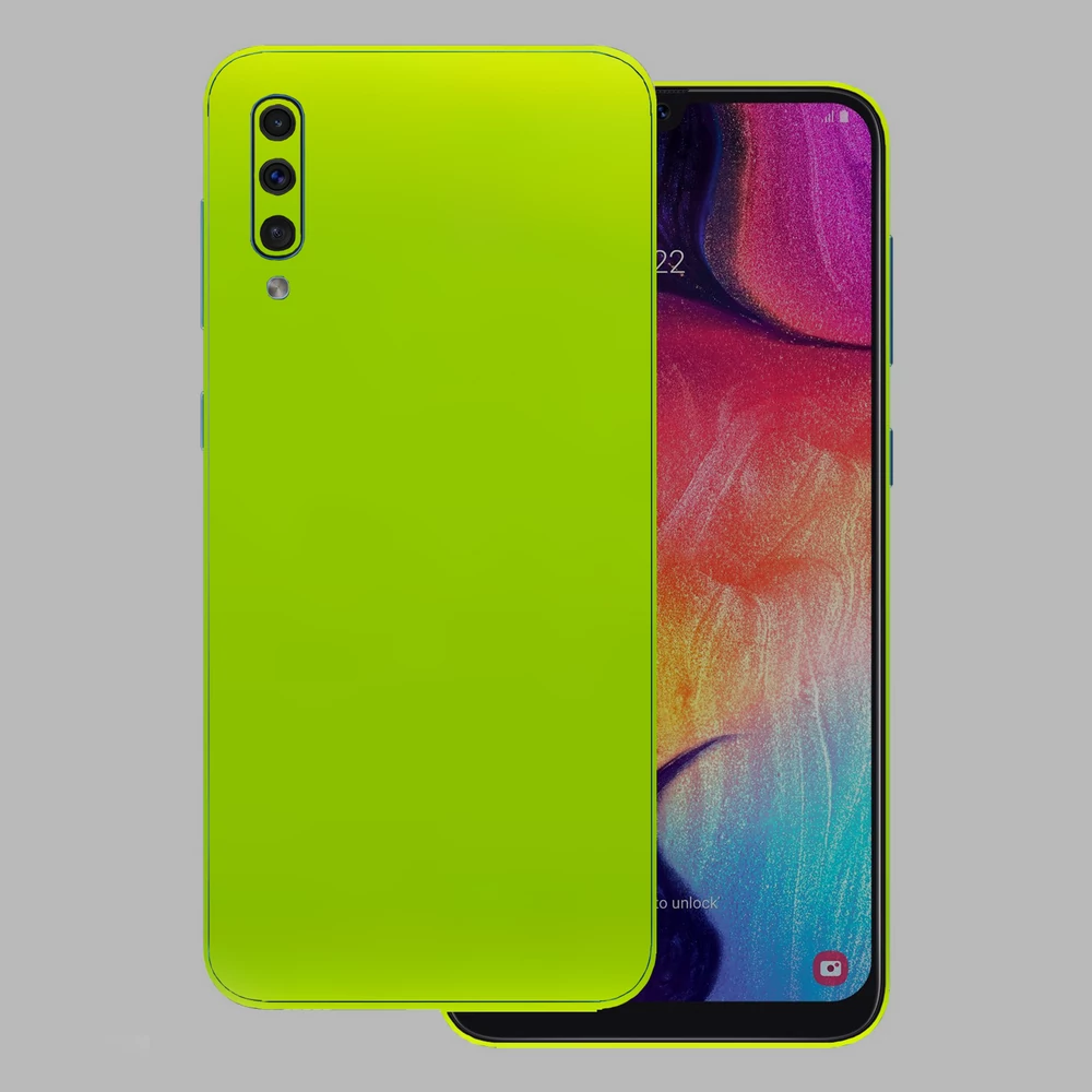 Samsung Galaxy A70 - Fényes metál lime hátlap fólia