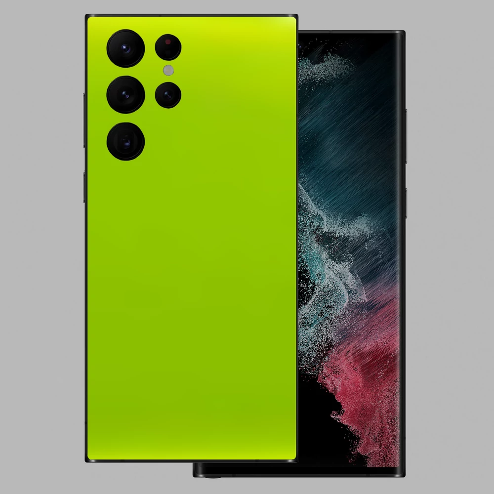 Samsung Galaxy S22 Ultra - Fényes metál lime hátlap fólia