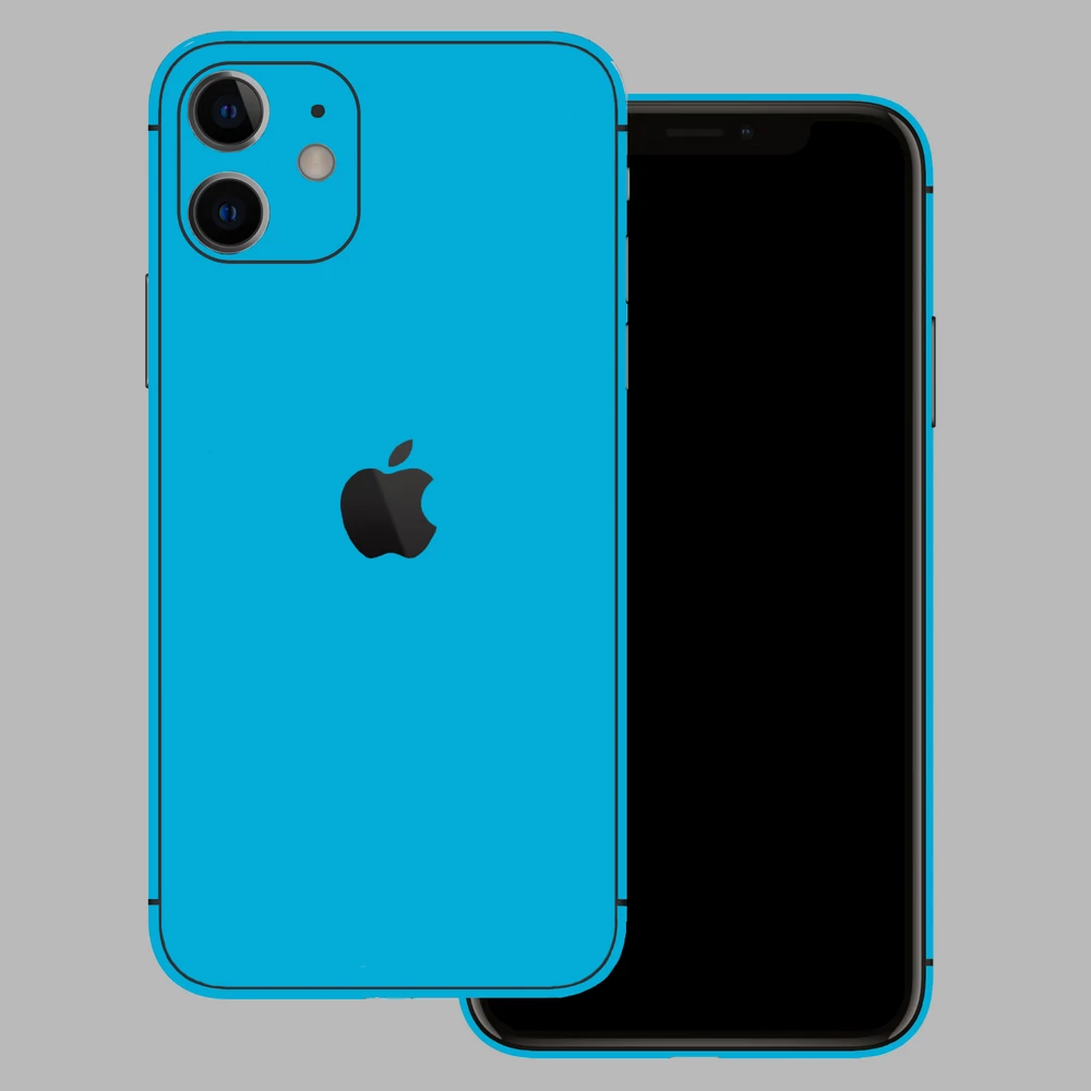 iPhone 11 - Fényes metál világoskék hátlap fólia