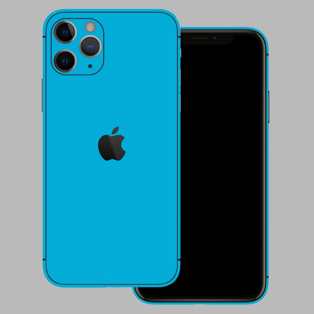 iPhone 11 Pro Max - Fényes metál világoskék hátlap fólia