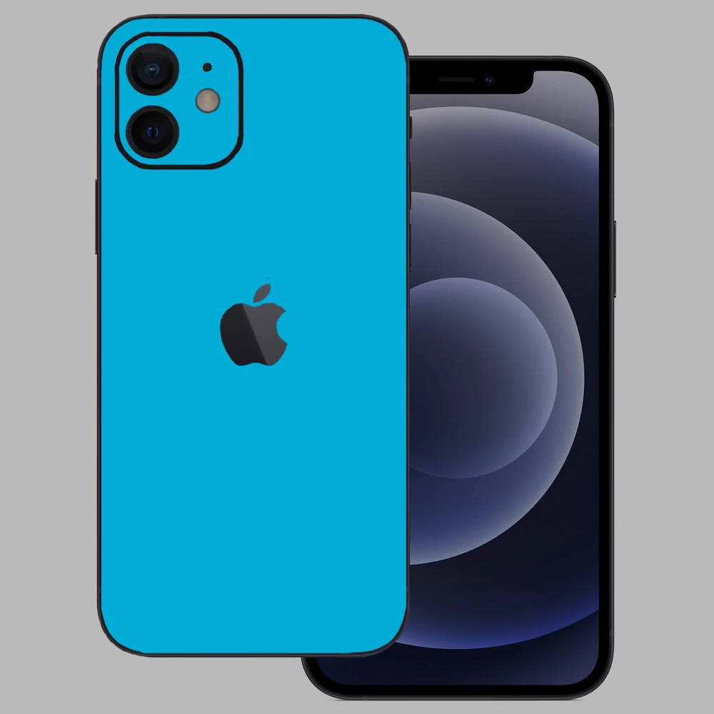 iPhone 12 Mini - Fényes metál világoskék hátlap fólia