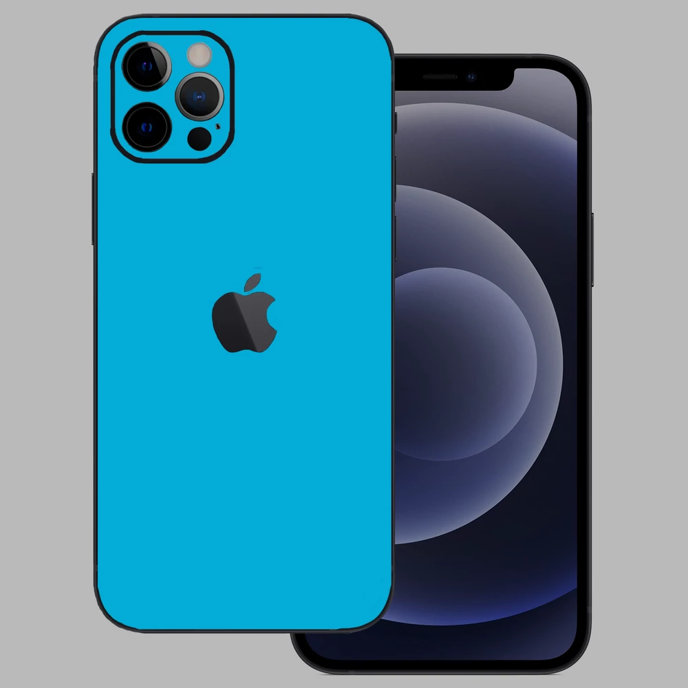 iPhone 12 Pro - Fényes metál világoskék hátlap fólia