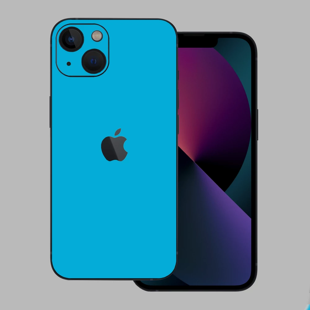 iPhone 13 - Fényes metál világoskék hátlap fólia