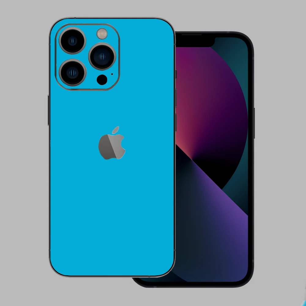 iPhone 13 Pro Max - Fényes metál világoskék hátlap fólia