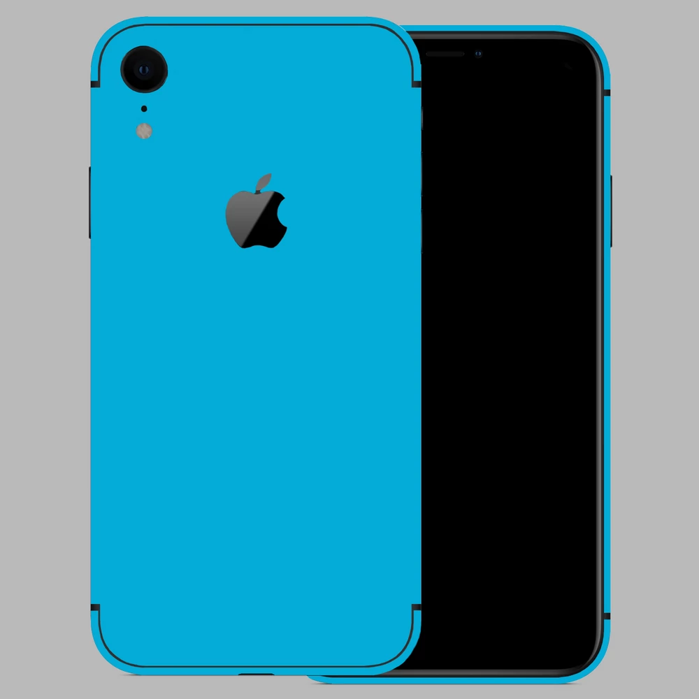 iPhone XR - Fényes metál világoskék hátlap fólia