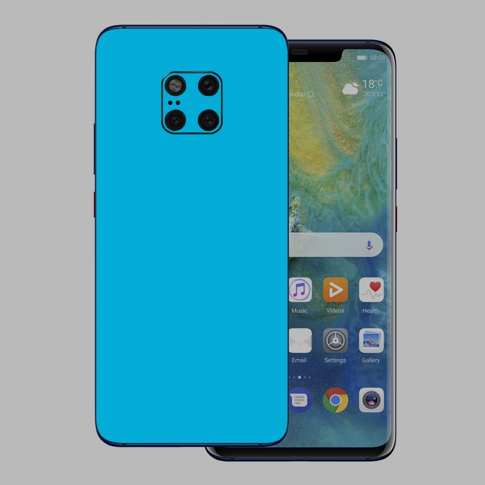 Huawei Mate 20 Pro - Fényes metál világoskék hátlap fólia