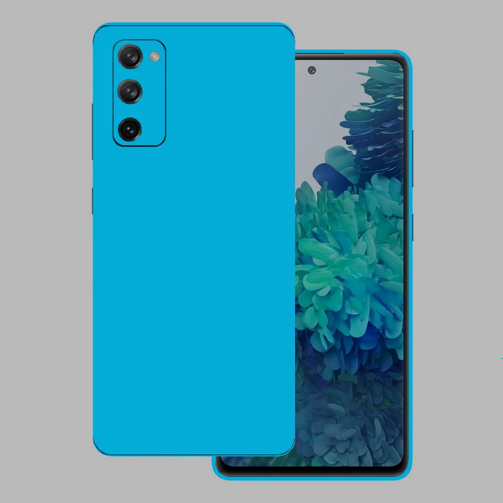 Samsung Galaxy S20 FE - Fényes metál világoskék hátlap fólia