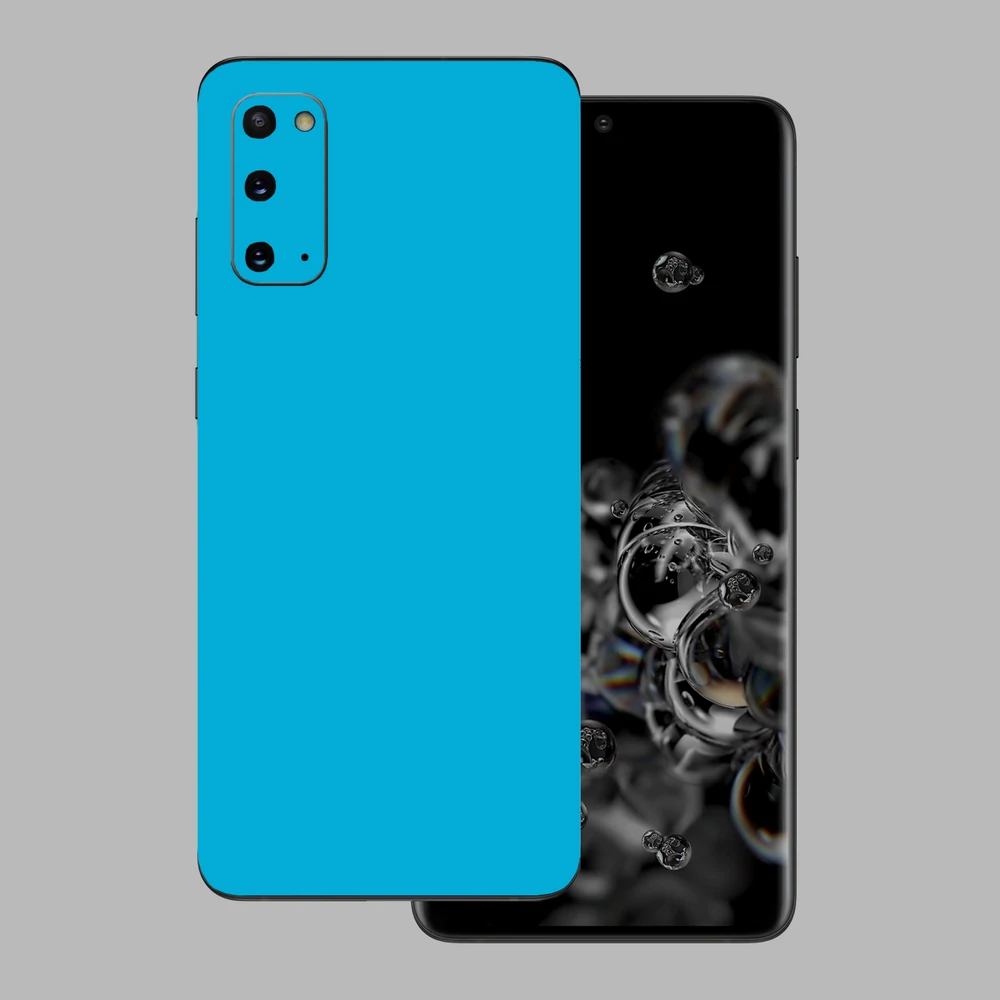 Samsung Galaxy S20 - Fényes metál világoskék hátlap fólia