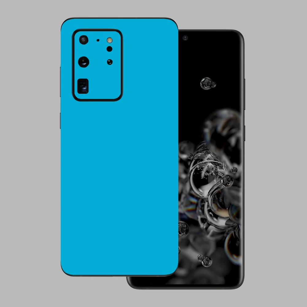 Samsung Galaxy S20 Ultra - Fényes metál világoskék hátlap fólia