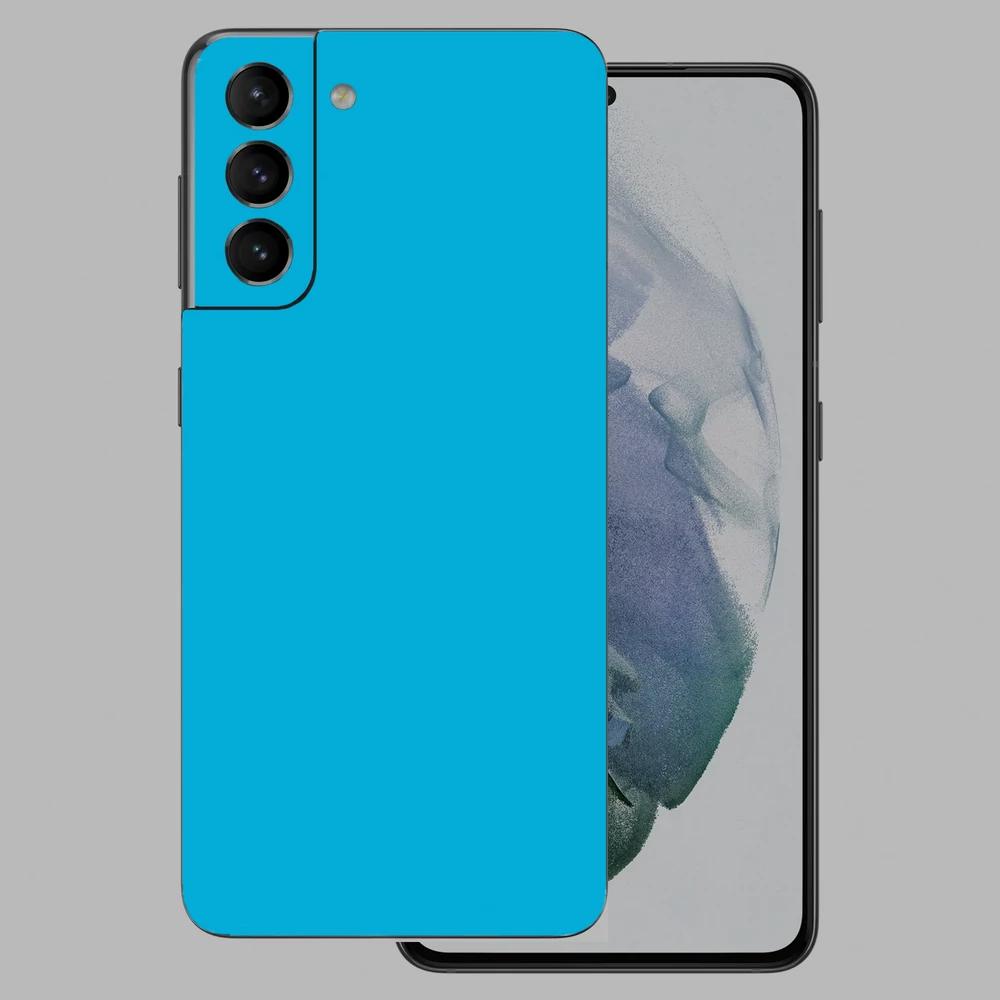 Samsung Galaxy S21 - Fényes metál világoskék hátlap fólia