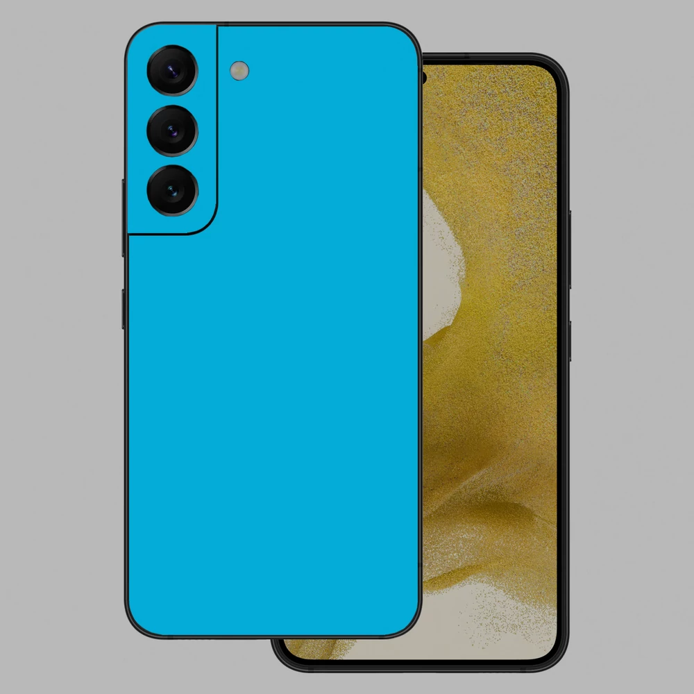 Samsung Galaxy S22 - Fényes metál világoskék hátlap fólia