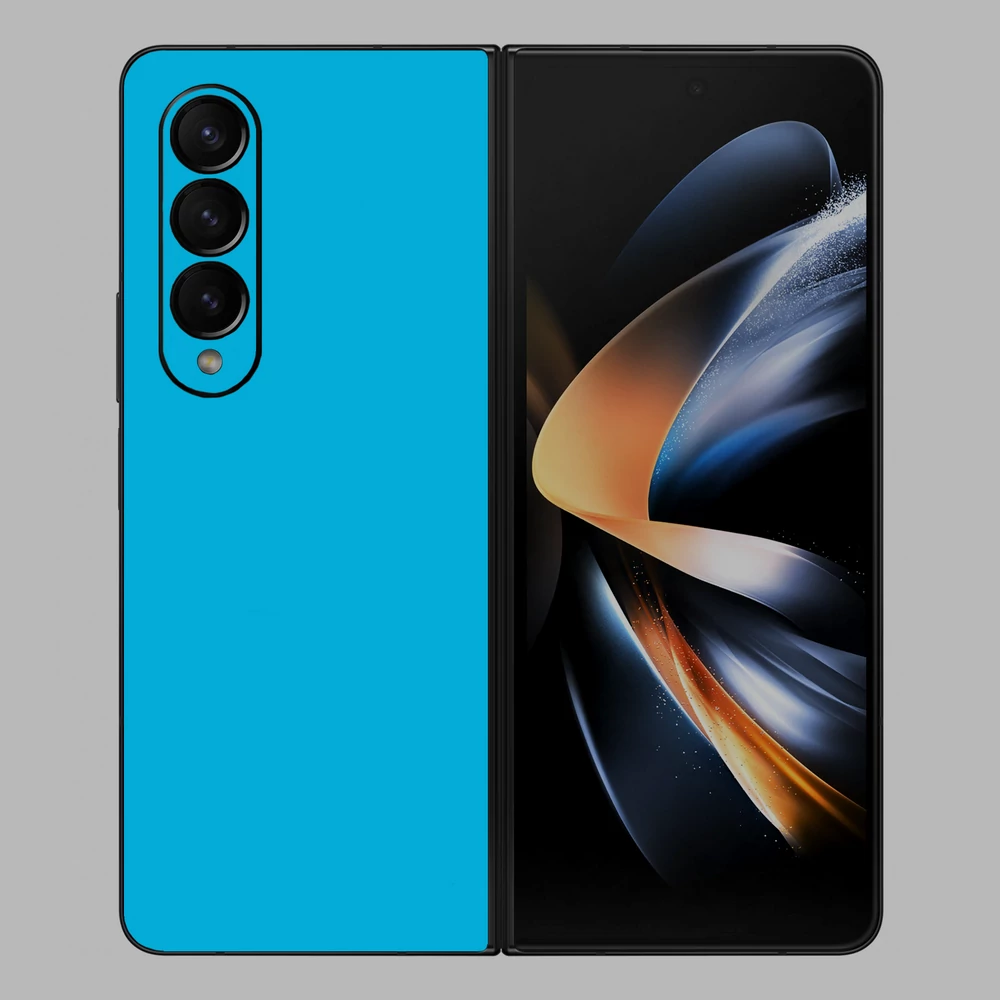 Samsung Galaxy Z Fold 3 - Fényes metál világoskék hátlap fólia