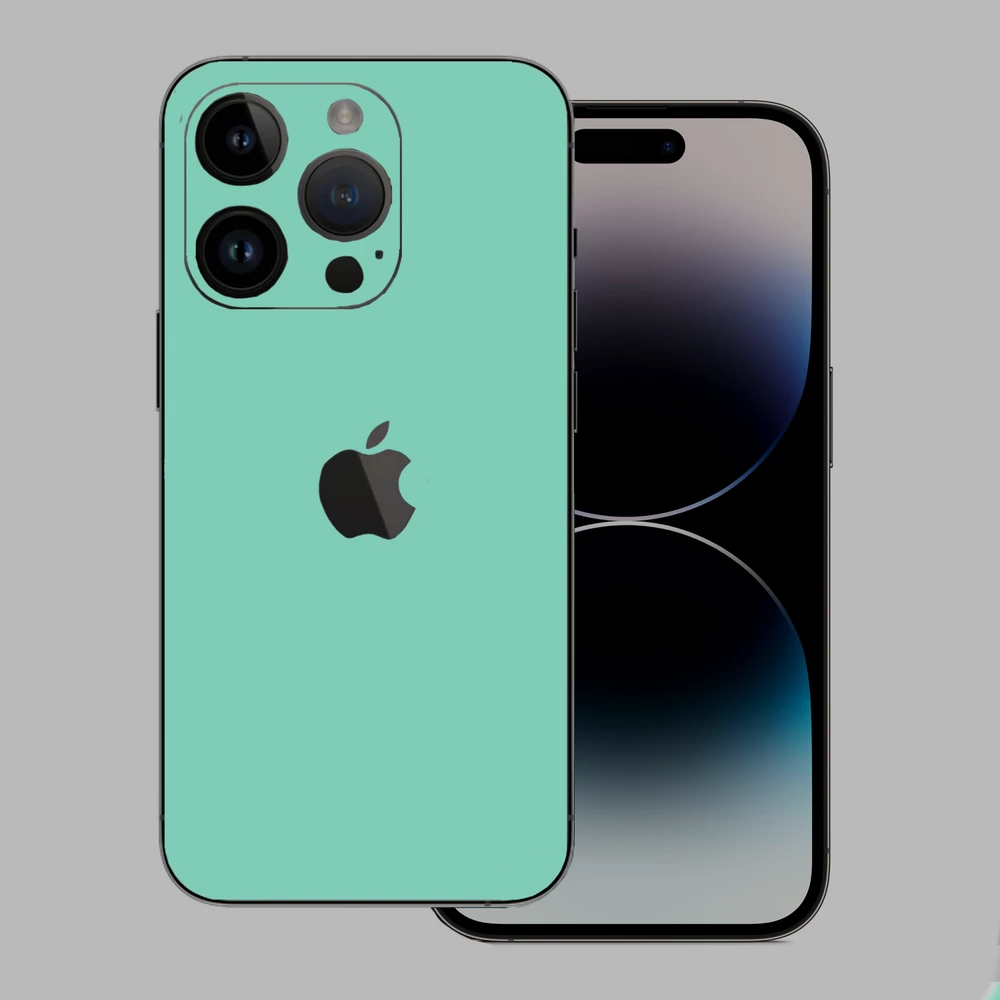 iPhone 14 Pro Max - Fényes tiffany blue hátlap fólia
