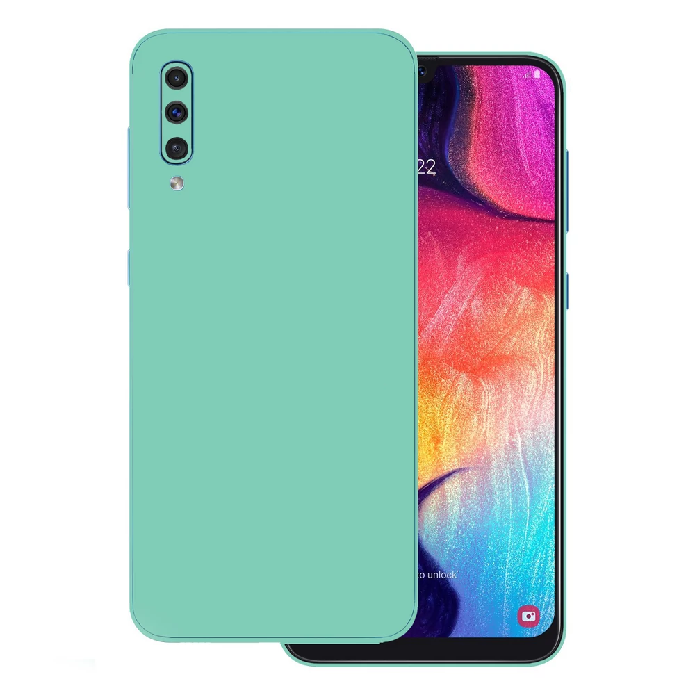 Samsung Galaxy A50 - Fényes tiffany blue hátlap fólia