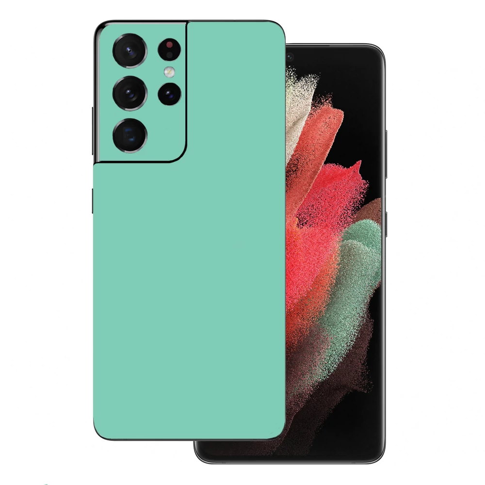 Samsung Galaxy S21 Ultra - Fényes tiffany blue hátlap fólia