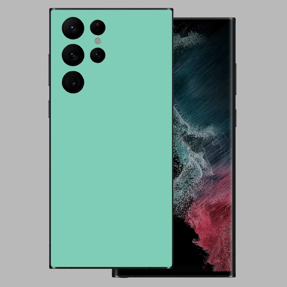 Samsung Galaxy S22 Ultra - Fényes tiffany blue hátlap fólia