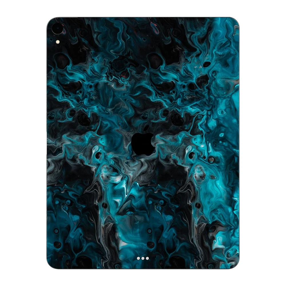 iPad Pro 12.9" ( 2018 - 2019, gen 3 ) - Kék márvány mintás hátlap fólia