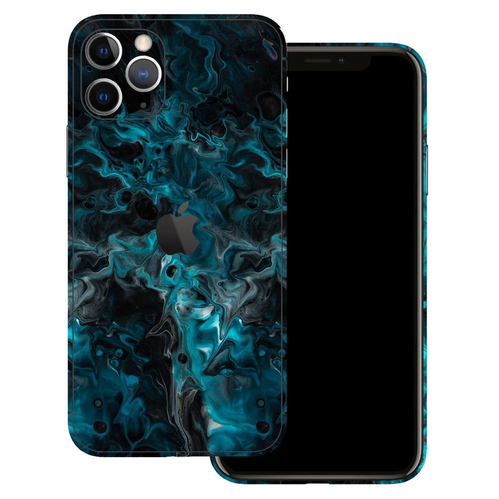 iPhone 11 Pro Max - Kék márvány mintás hátlap fólia