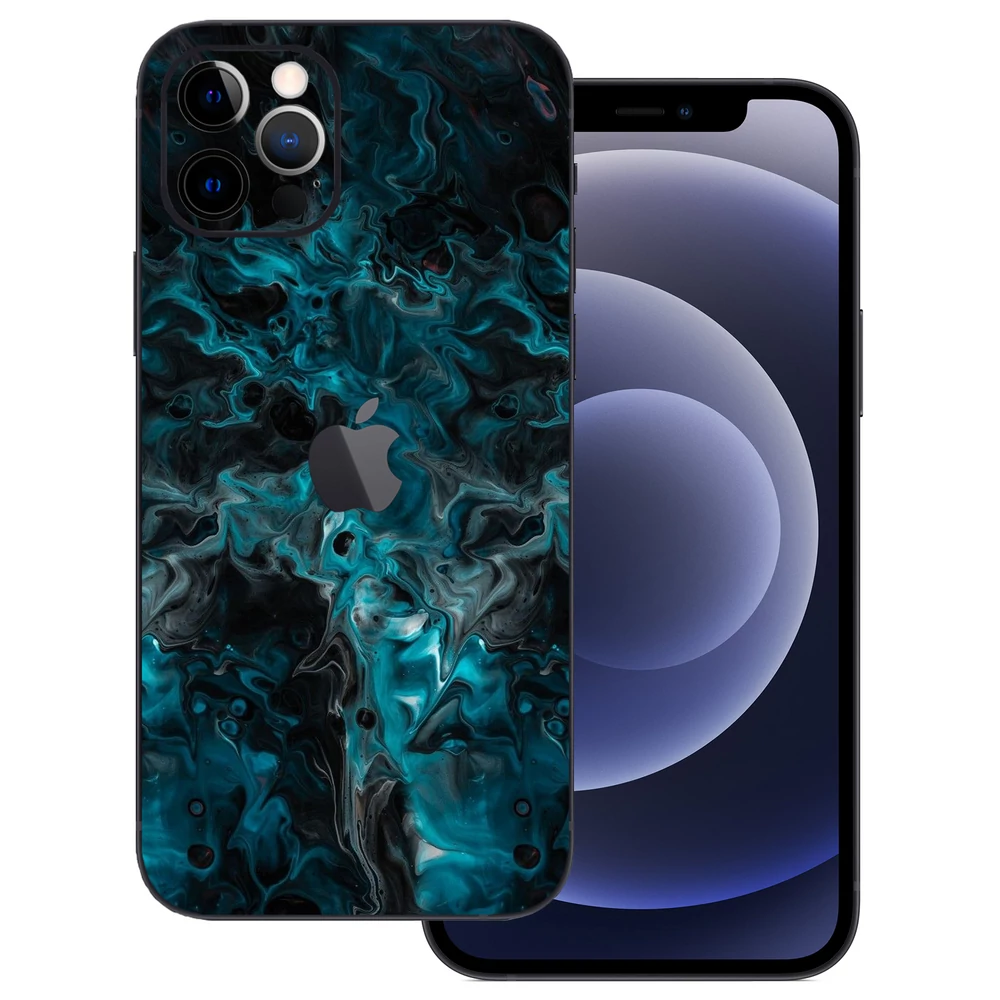 iPhone 12 Pro Max - Kék márvány mintás hátlap fólia