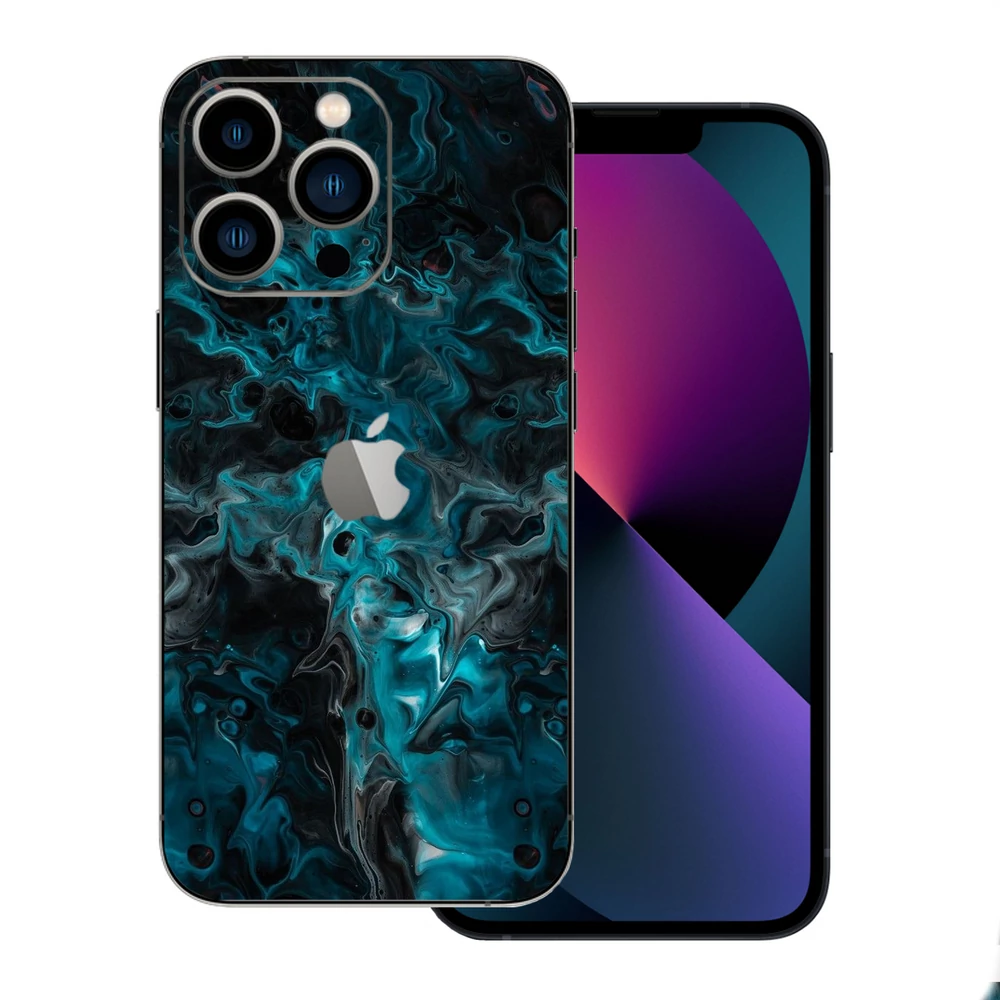 iPhone 13 Pro - Kék márvány mintás hátlap fólia