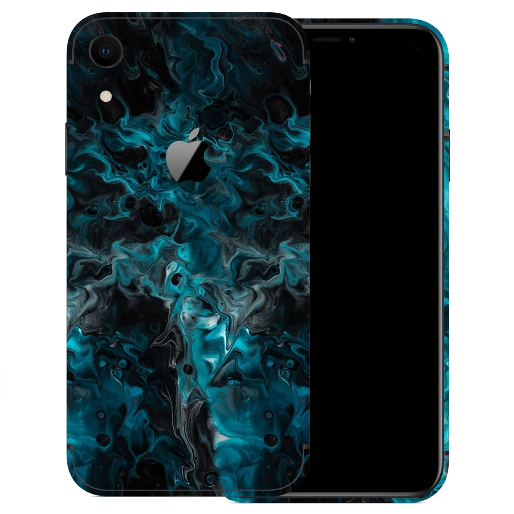 iPhone XR - Kék márvány mintás hátlap fólia