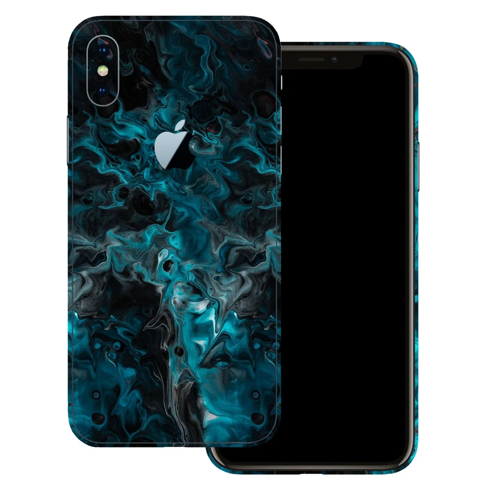 iPhone XS Max - Kék márvány mintás hátlap fólia