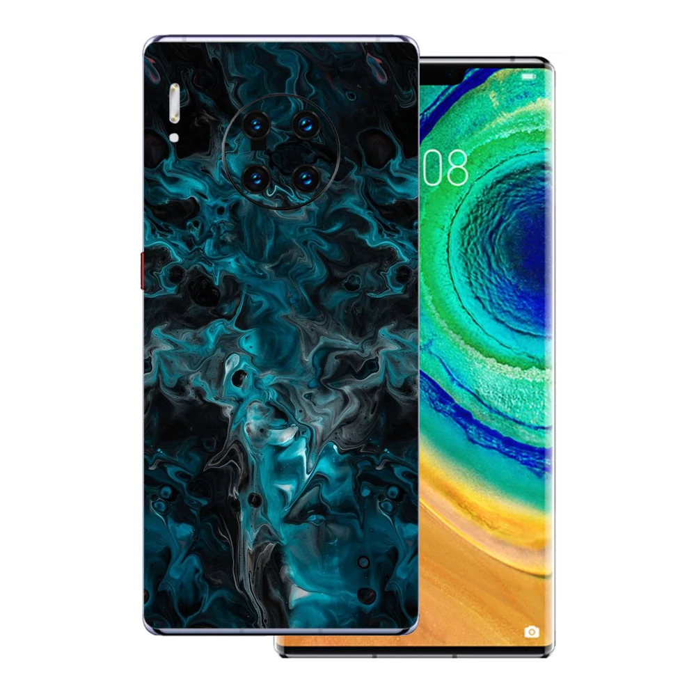 Huawei Mate 30 Pro - Kék márvány mintás hátlap fólia