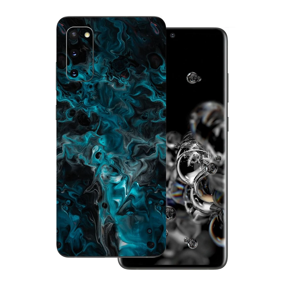 Samsung Galaxy S20 - Kék márvány mintás hátlap fólia