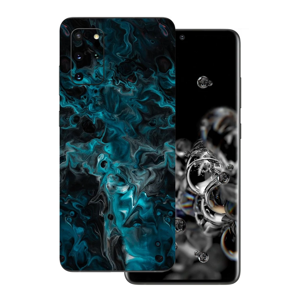 Samsung Galaxy S20 Plus - Kék márvány mintás hátlap fólia