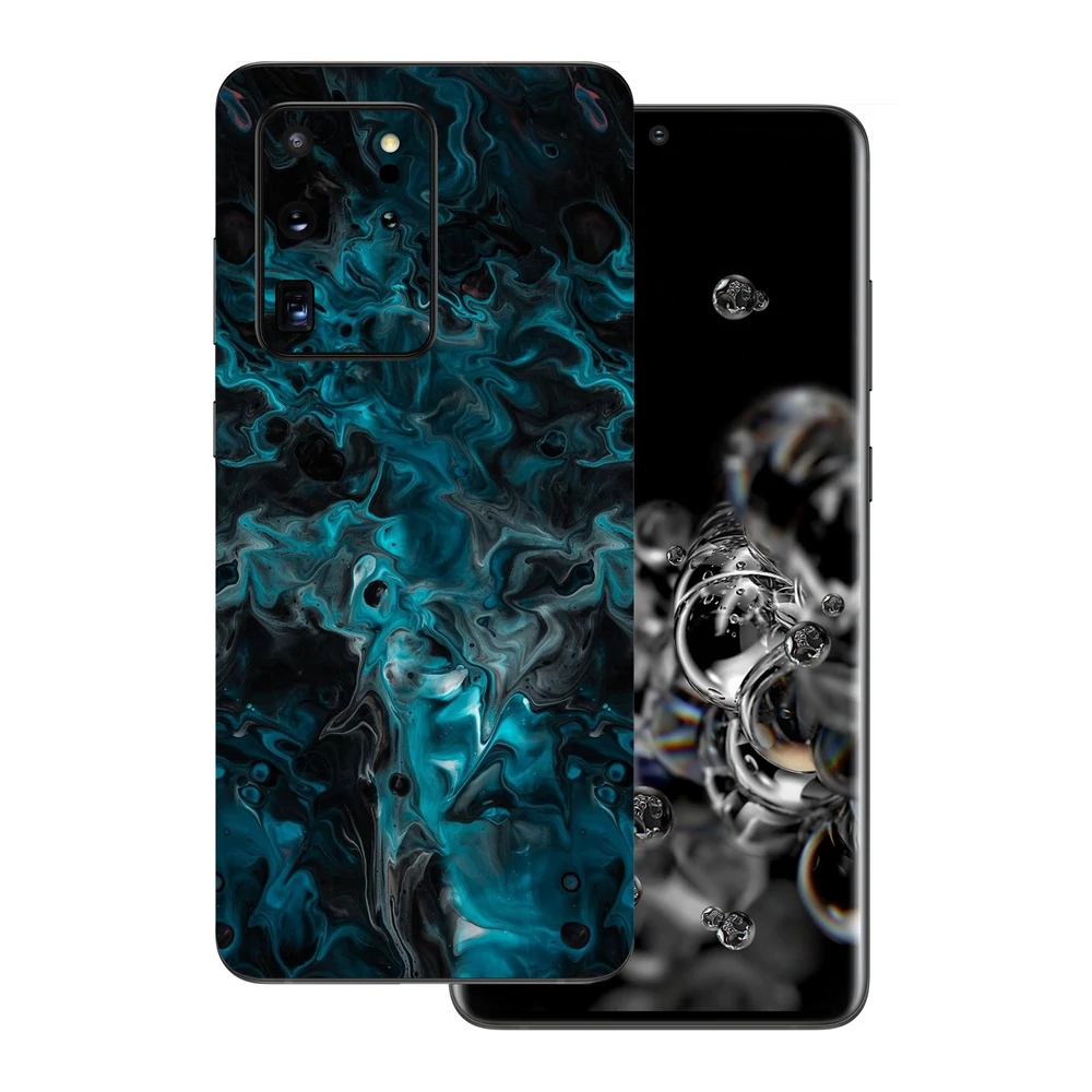 Samsung Galaxy S20 Ultra - Kék márvány mintás hátlap fólia