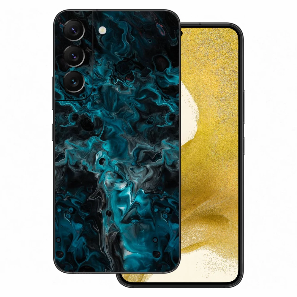 Samsung Galaxy S22 - Kék márvány mintás hátlap fólia