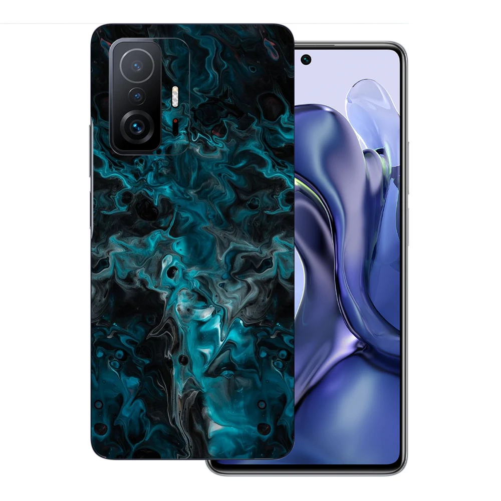 Xiaomi 11T Pro - Kék márvány mintás hátlap fólia