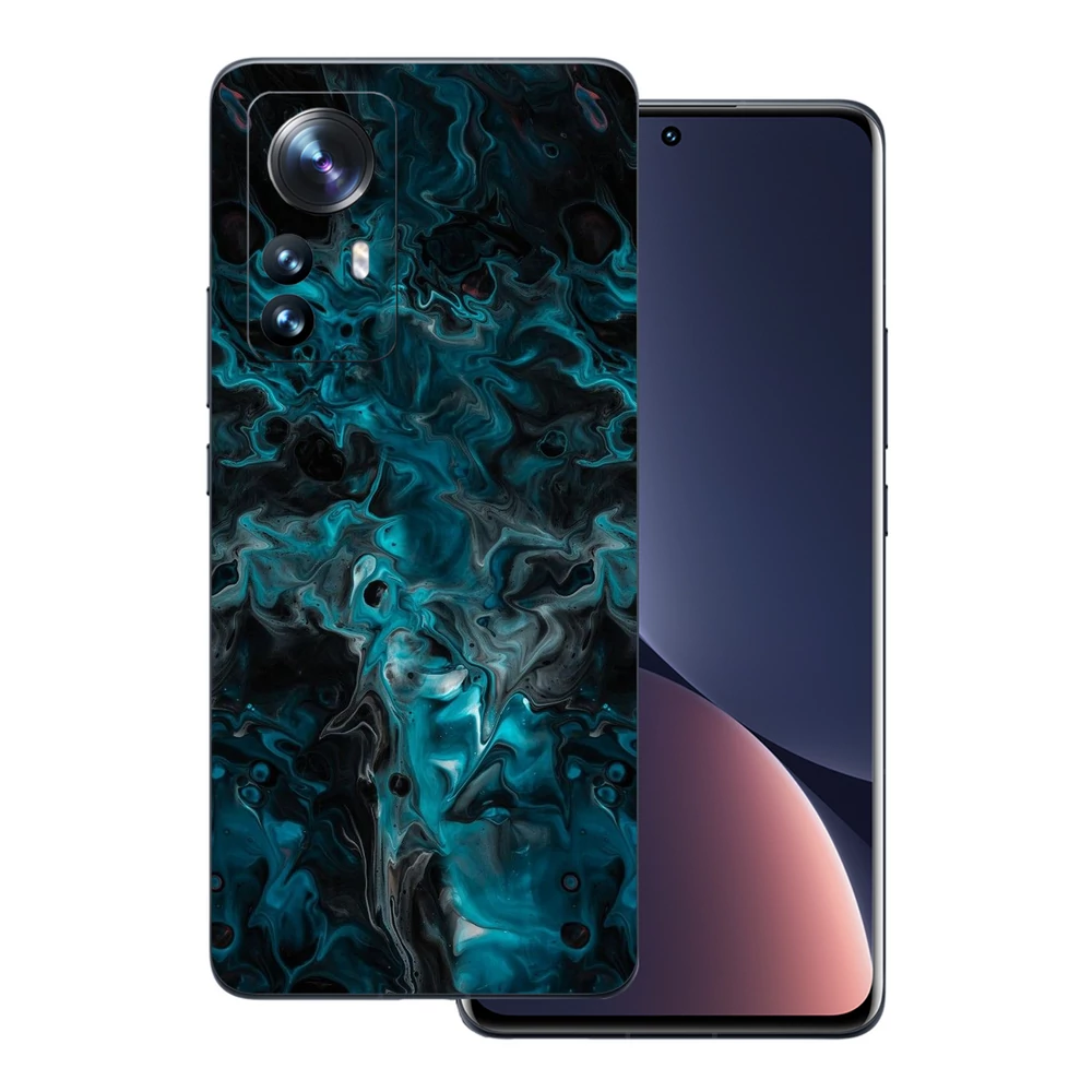 Xiaomi 12 Pro - Kék márvány mintás hátlap fólia