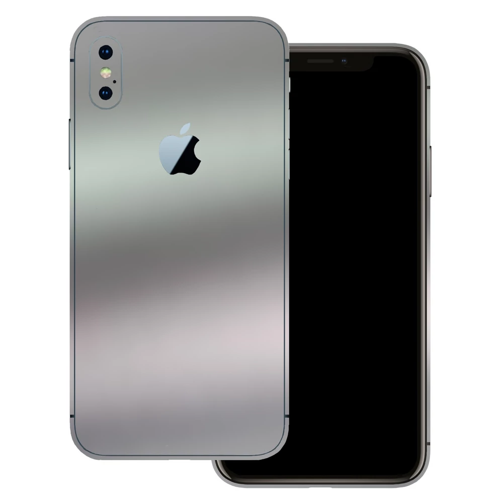 iPhone X - Matt króm ezüst hátlap fólia