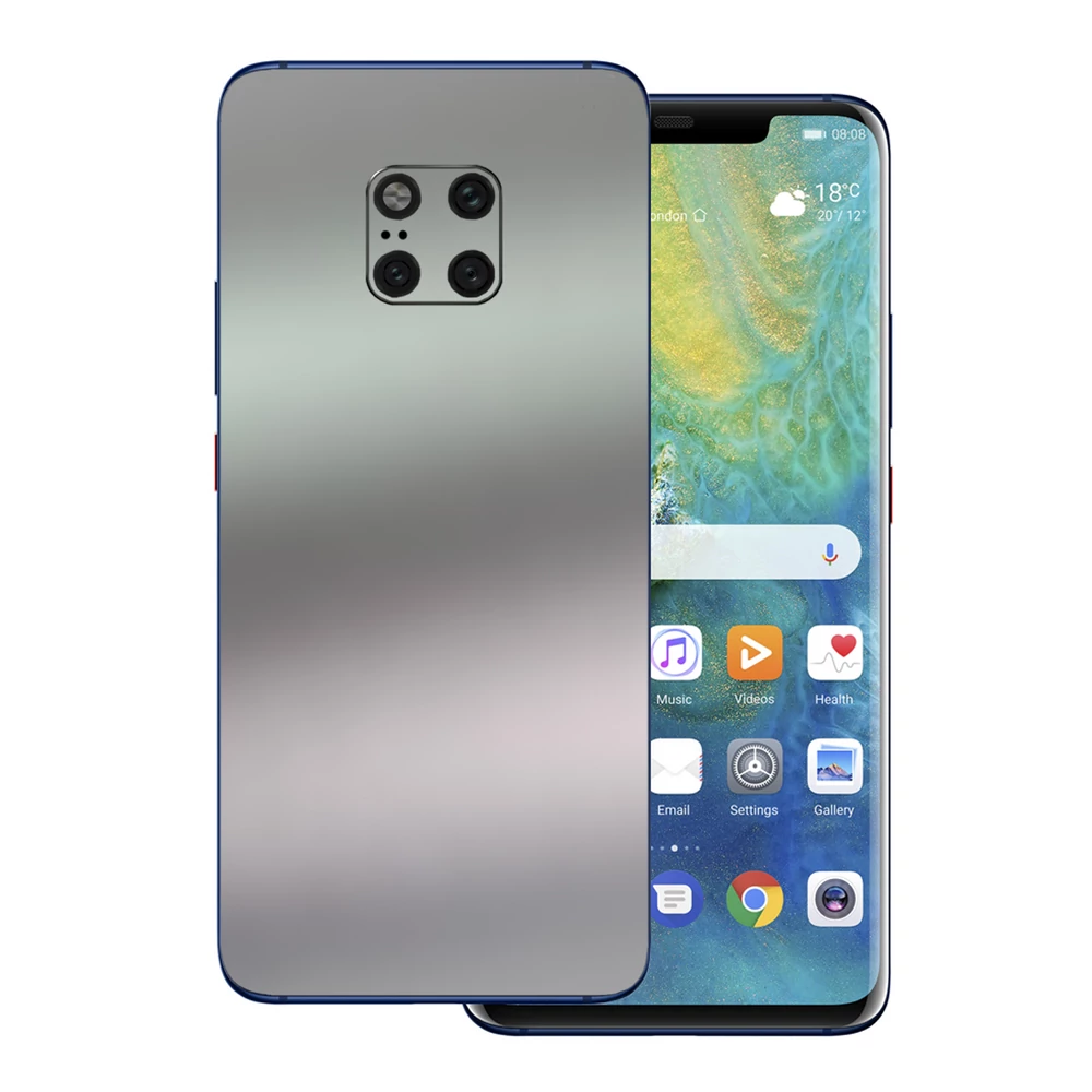 Huawei Mate 20 Pro - Matt króm ezüst hátlap fólia