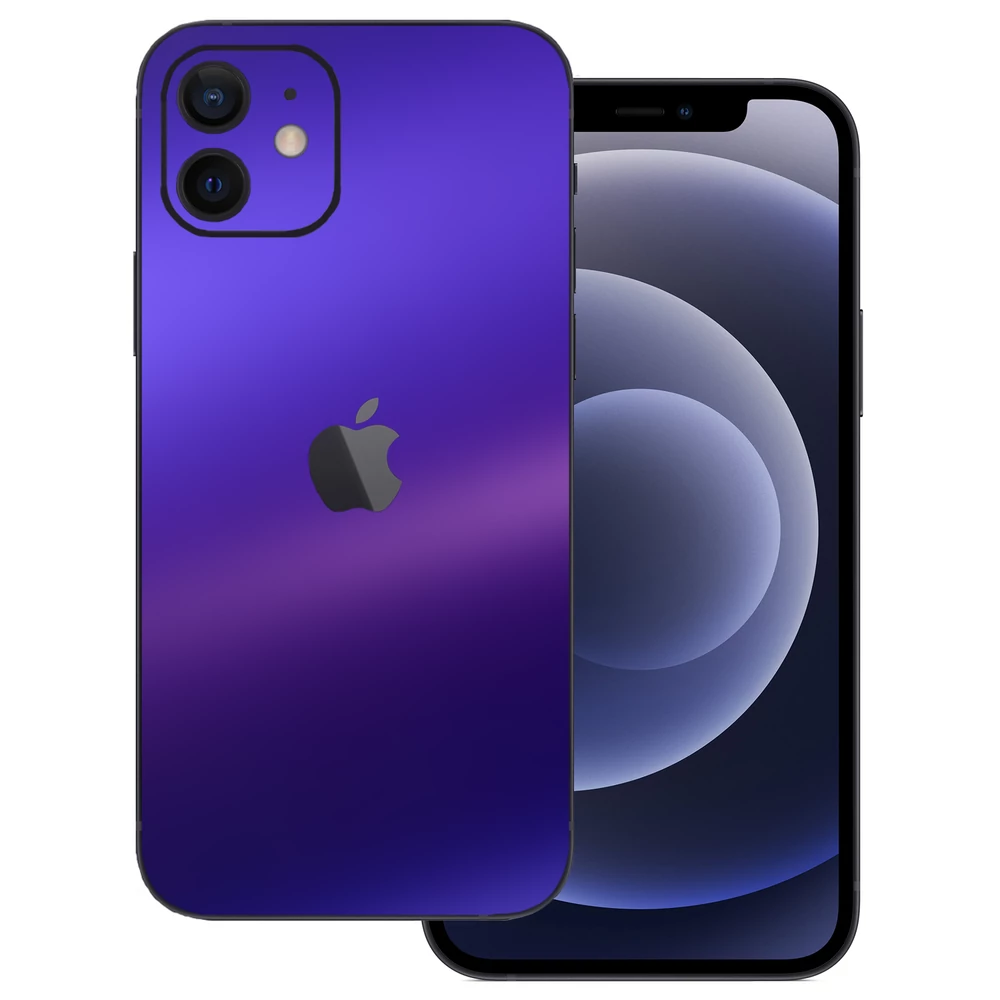 iPhone 12 Mini - Matt króm szatén lila hátlap fólia