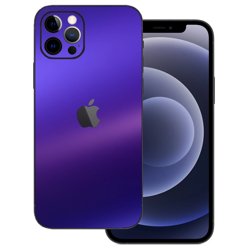 iPhone 12 Pro - Matt króm szatén lila hátlap fólia