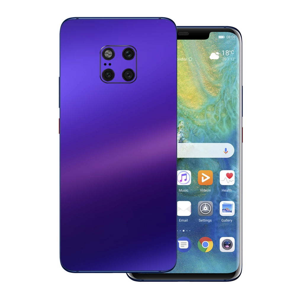 Huawei Mate 20 Pro - Matt króm szatén lila hátlap fólia