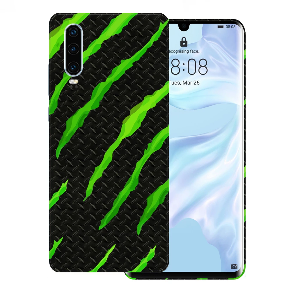 Huawei P30 - Zöld karmolásos hátlap fólia