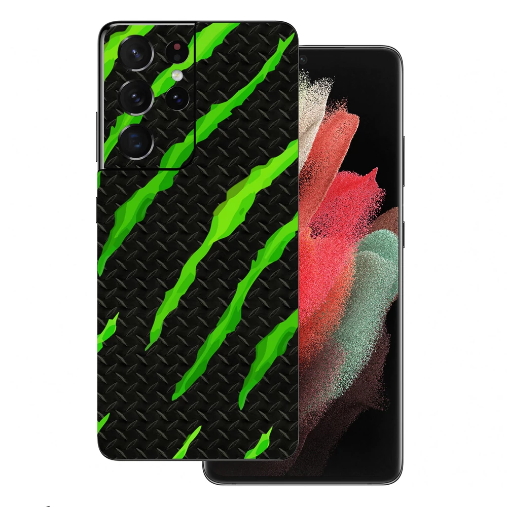 Samsung Galaxy S21 Ultra - Zöld karmolásos hátlap fólia