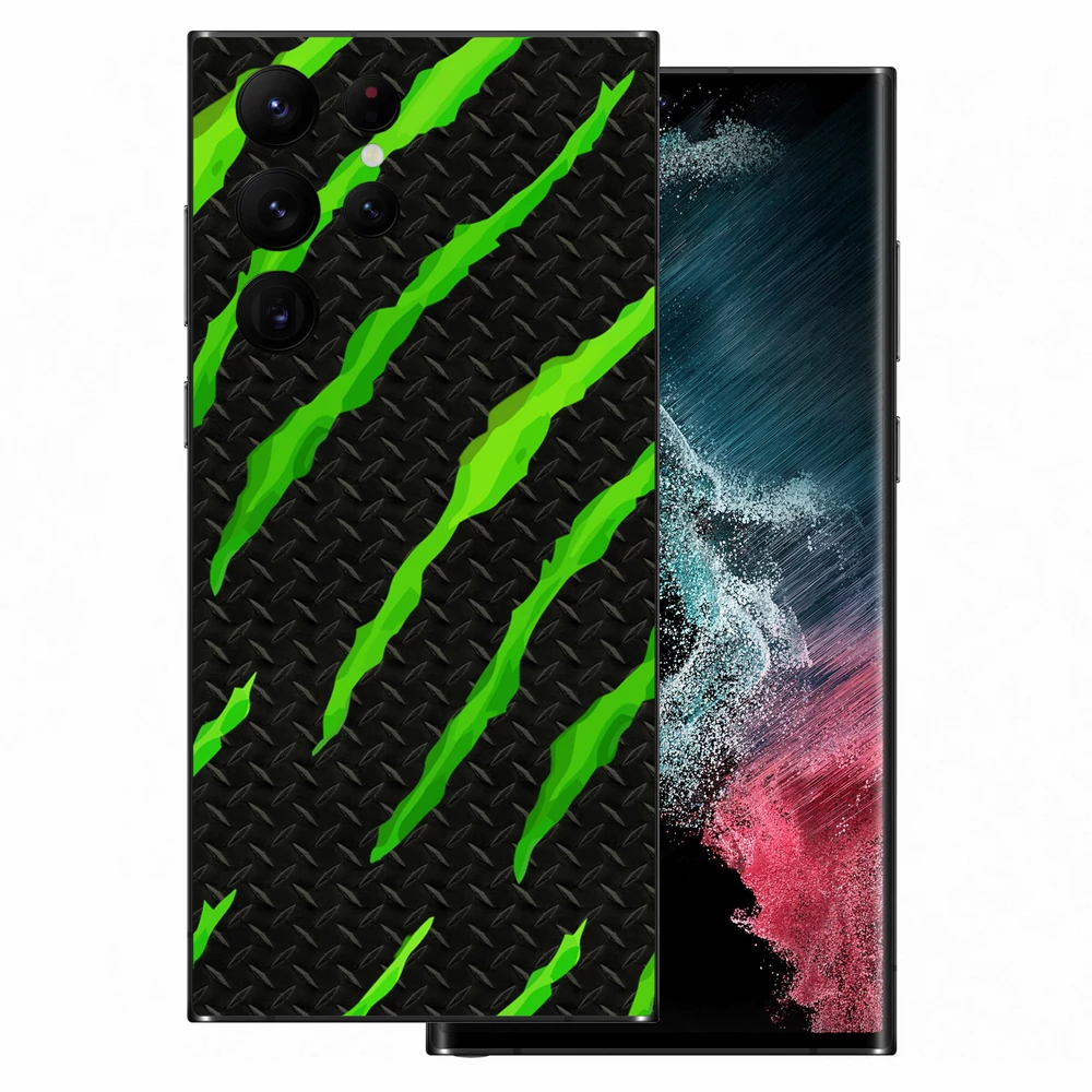 Samsung Galaxy S22 Ultra - Zöld karmolásos hátlap fólia