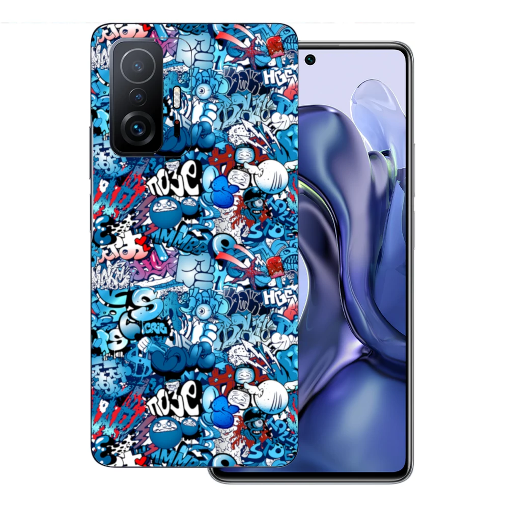 Xiaomi 11T - Kék graffiti mintás hátlap fólia