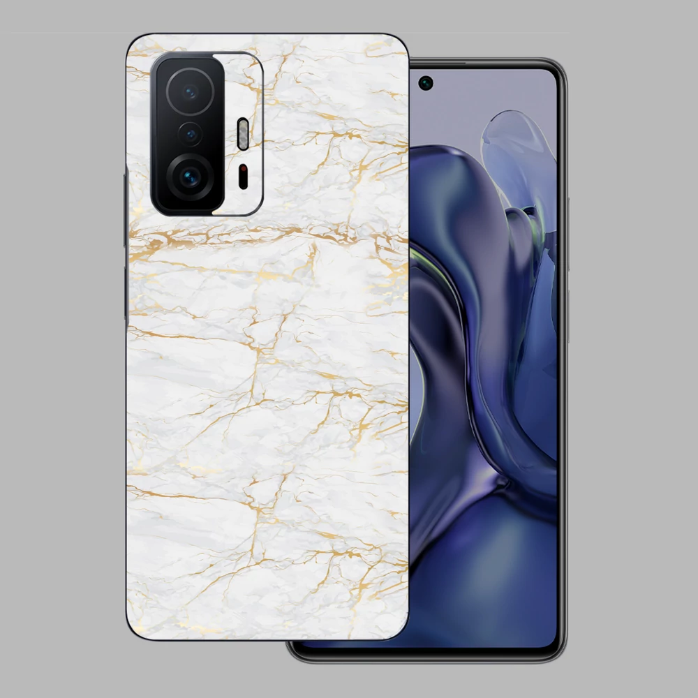 Xiaomi 11T Pro - Arany márvány mintás hátlap fólia
