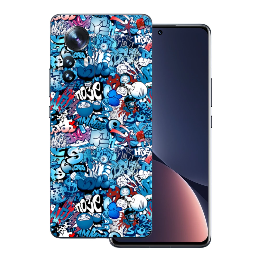 Xiaomi 12 - Kék graffiti mintás hátlap fólia