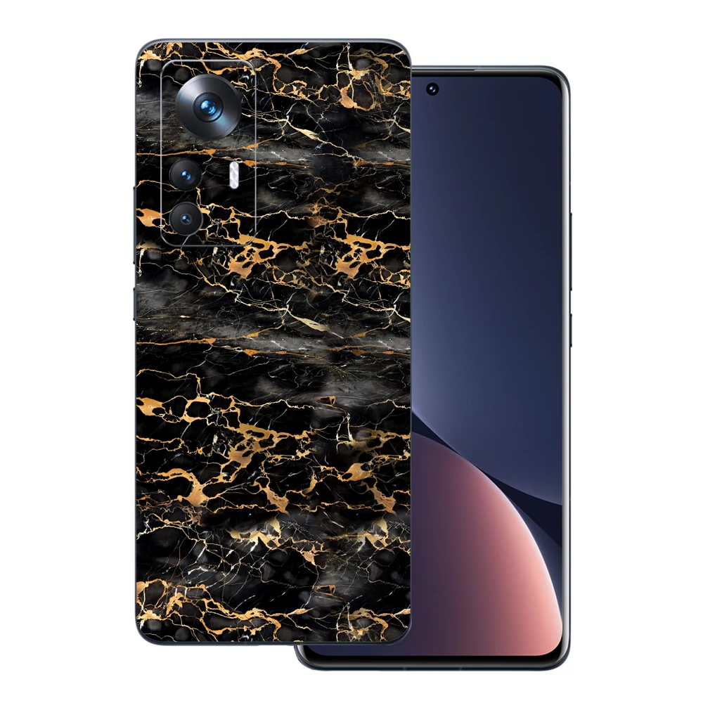 Xiaomi 12 Lite - Fekete-arany márvány hátlap fólia
