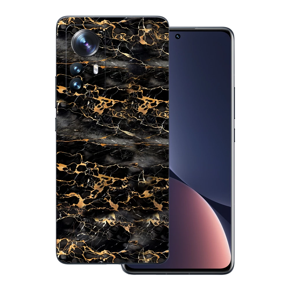 Xiaomi 12 Pro - Fekete-arany márvány hátlap fólia