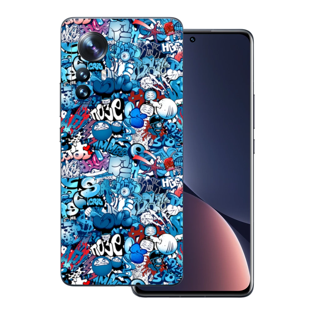 Xiaomi 12 Pro - Kék graffiti mintás hátlap fólia