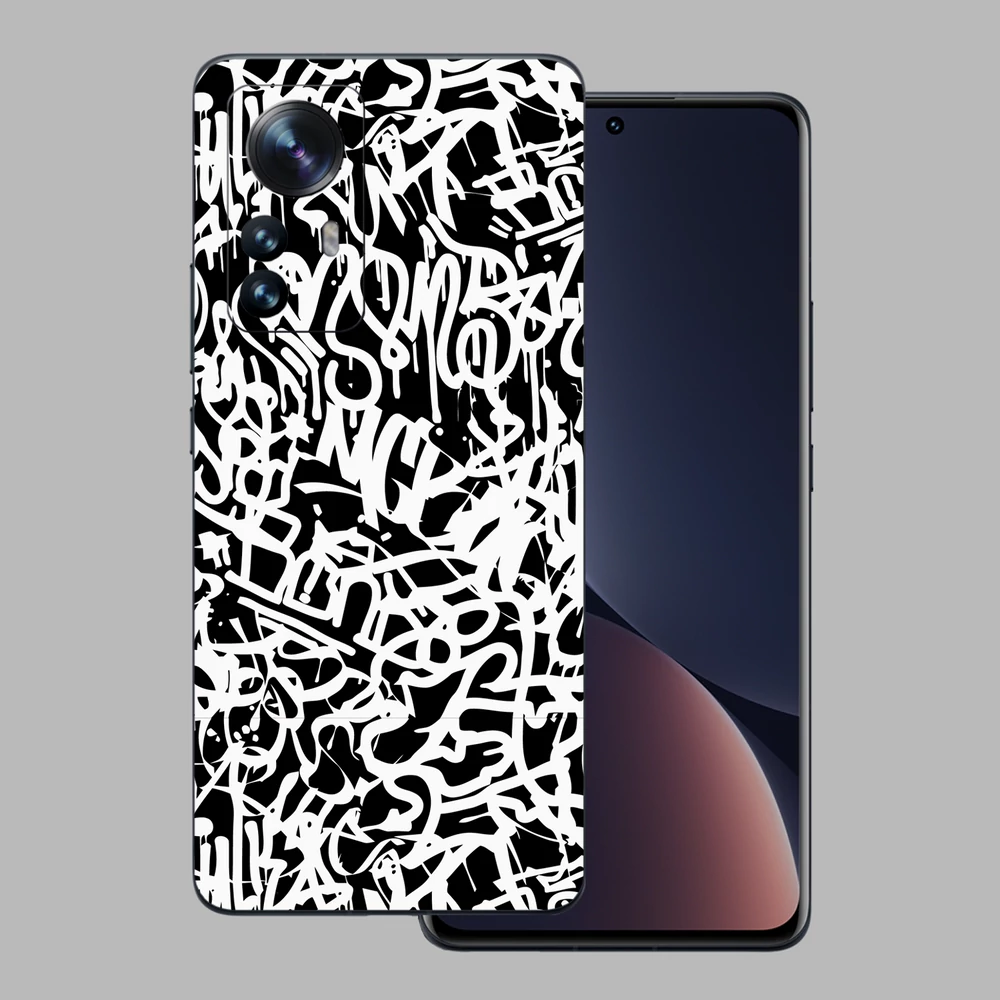 Xiaomi Mi 12T - Monokróm graffiti hátlap fólia